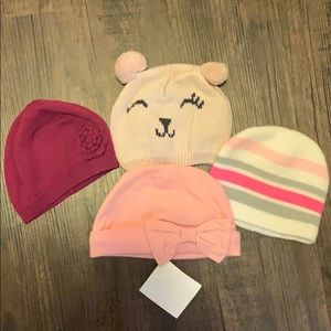 Baby girl beanie bundle